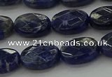 CSO716 15.5 inches 10*14mm faceted oval sodalite gemstone beads