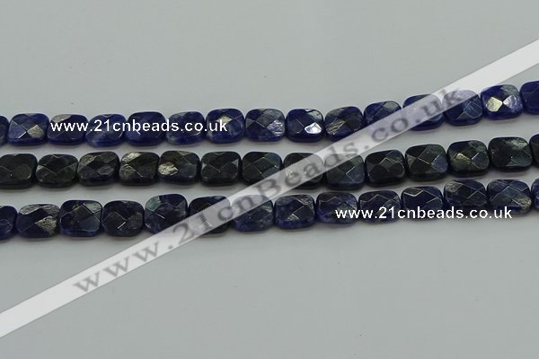 CSO725 15.5 inches 10*10mm faceted square sodalite gemstone beads