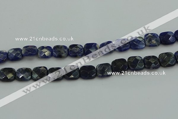 CSO726 15.5 inches 12*12mm faceted square sodalite gemstone beads