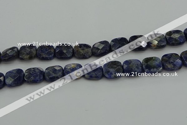 CSO727 15.5 inches 14*14mm faceted square sodalite gemstone beads