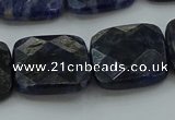 CSO728 15.5 inches 16*16mm faceted square sodalite gemstone beads