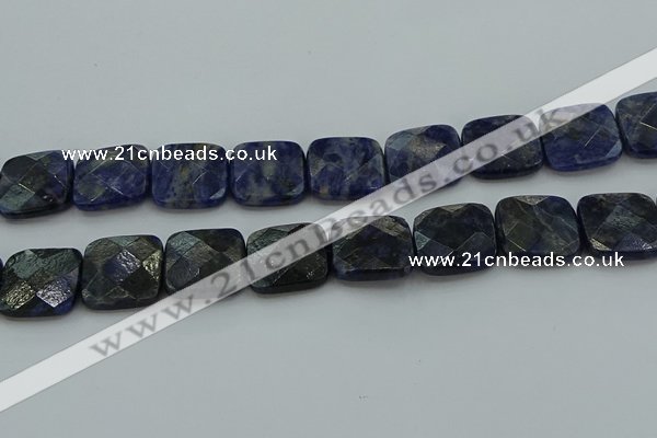 CSO729 15.5 inches 18*18mm faceted square sodalite gemstone beads