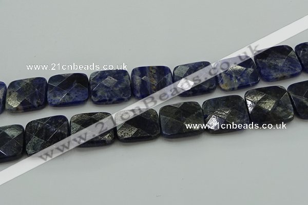 CSO730 15.5 inches 20*20mm faceted square sodalite gemstone beads