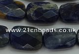 CSO738 15.5 inches 13*18mm faceted rectangle sodalite gemstone beads