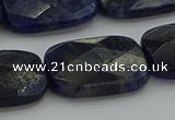 CSO740 15.5 inches 18*25mm faceted rectangle sodalite gemstone beads