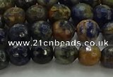 CSO752 15.5 inches 8mm faceted round orange sodalite beads