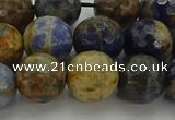 CSO754 15.5 inches 12mm faceted round orange sodalite beads