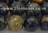 CSO756 15.5 inches 16mm faceted round orange sodalite beads