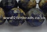 CSO757 15.5 inches 18mm faceted round orange sodalite beads