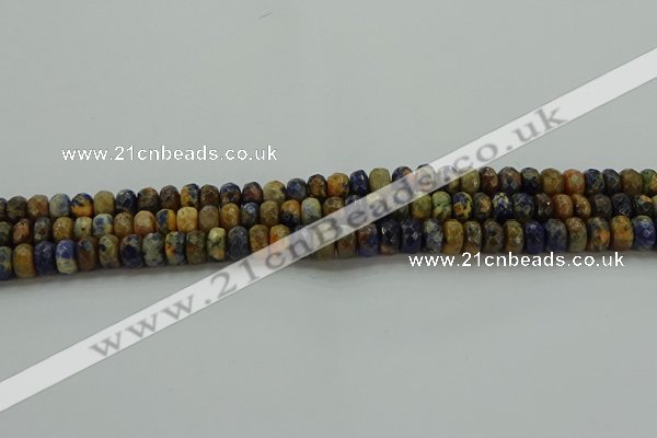 CSO761 15.5 inches 4*6mm faceted rondelle orange sodalite beads