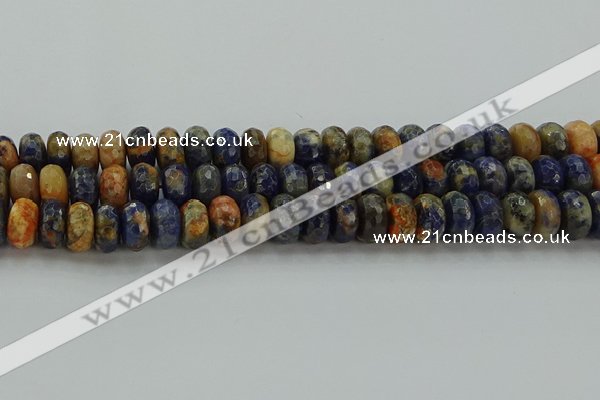 CSO764 15.5 inches 7*12mm faceted rondelle orange sodalite beads