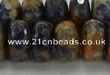 CSO766 15.5 inches 9*16mm faceted rondelle orange sodalite beads