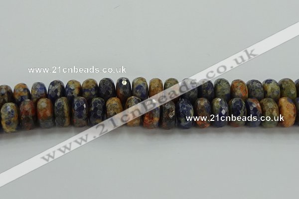 CSO766 15.5 inches 9*16mm faceted rondelle orange sodalite beads