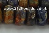 CSO767 15.5 inches 10*18mm faceted rondelle orange sodalite beads