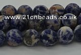 CSO802 15.5 inches 8mm round matte orange sodalite gemstone beads