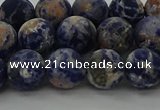 CSO803 15.5 inches 10mm round matte orange sodalite gemstone beads