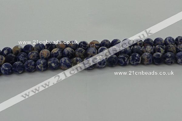 CSO803 15.5 inches 10mm round matte orange sodalite gemstone beads