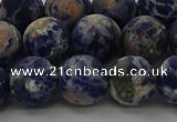 CSO804 15.5 inches 12mm round matte orange sodalite gemstone beads