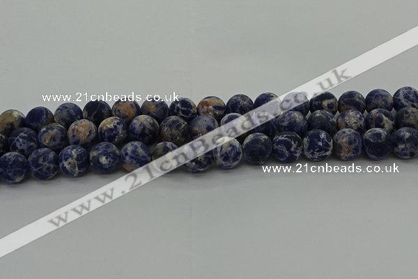 CSO804 15.5 inches 12mm round matte orange sodalite gemstone beads