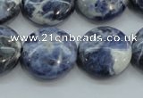 CSO81 15.5 inches 20mm flat round sodalite gemstone beads wholesale