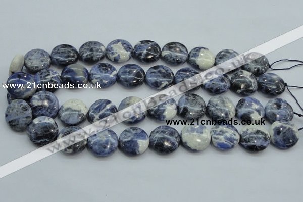 CSO81 15.5 inches 20mm flat round sodalite gemstone beads wholesale