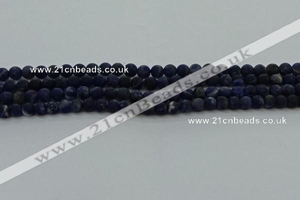 CSO811 15.5 inches 6mm round matte sodalite gemstone beads