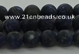 CSO812 15.5 inches 8mm round matte sodalite gemstone beads