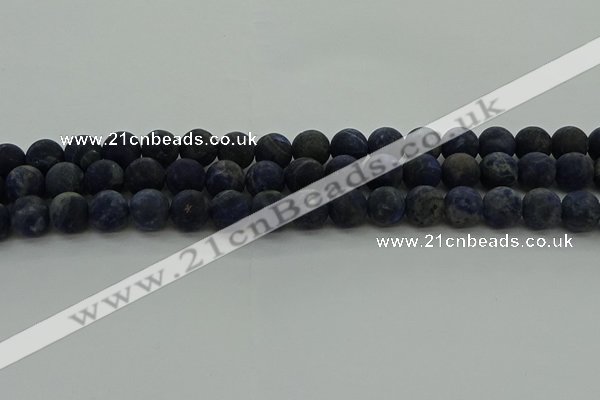 CSO813 15.5 inches 10mm round matte sodalite gemstone beads