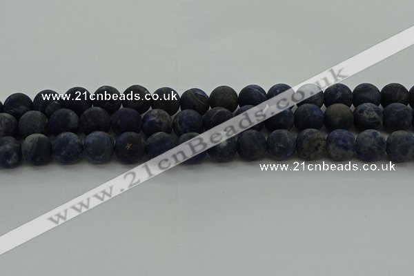 CSO814 15.5 inches 12mm round matte sodalite gemstone beads