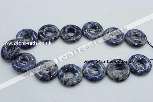 CSO82 15.5 inches 30mm donut sodalite gemstone beads wholesale