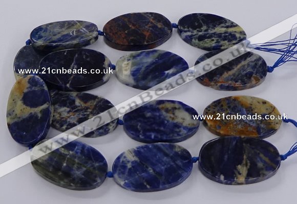 CSO820 15.5 inches 30*50mm - 32*52mm oval orange sodalite beads