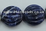 CSO84 15.5 inches 25mm flat round sodalite gemstone beads wholesale