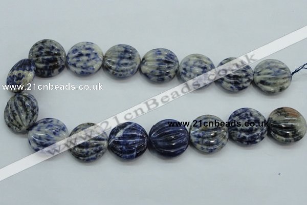 CSO84 15.5 inches 25mm flat round sodalite gemstone beads wholesale