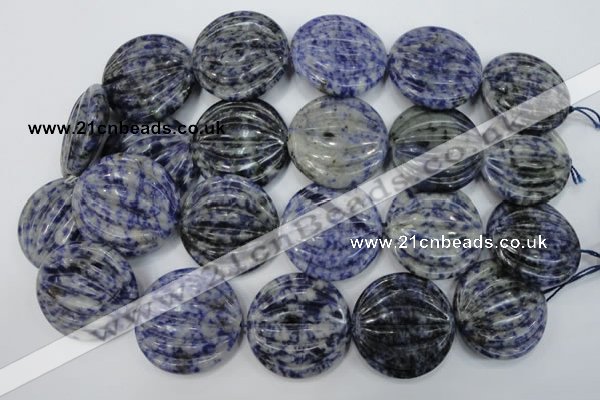 CSO85 15.5 inches 35mm flat round sodalite gemstone beads