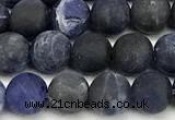 CSO926 15 inches 6mm round matte sodalite beads