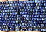 CSO939 15 inches 4mm faceted round sodalite beads wholesale