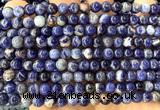 CSO955 15 inches 4mm round orange sodalite gemstone beads