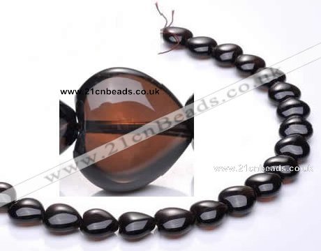 CSQ05 14*14mm heart A grade natural smoky quartz beads Wholesale