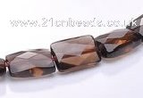 CSQ06 8*12mm faceted rectangle natural smoky quartz beads