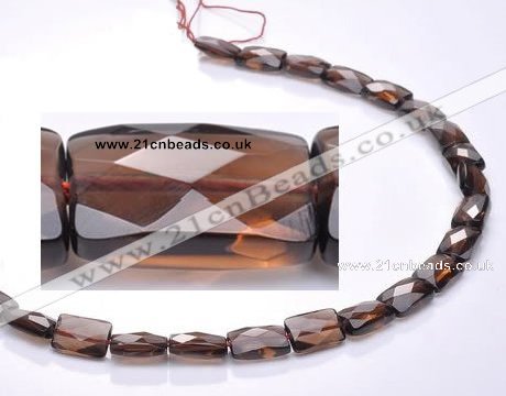 CSQ06 8*12mm faceted rectangle natural smoky quartz beads