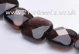 CSQ09 14*14mm faceted square natural smoky quartz bead Wholesale