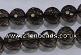 CSQ104 15.5 inches 12mm faceted round grade AA natural smoky quartz beads