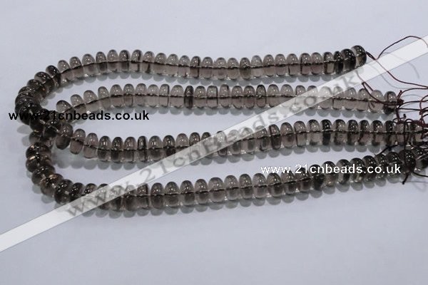 CSQ107 15.5 inches 6*12mm rondelle grade AA natural smoky quartz beads