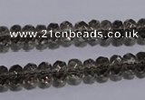 CSQ109 5*8mm faceted rondelle grade AA natural smoky quartz beads