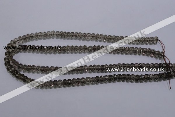 CSQ109 5*8mm faceted rondelle grade AA natural smoky quartz beads