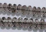 CSQ111 7*12mm faceted rondelle grade AA natural smoky quartz beads