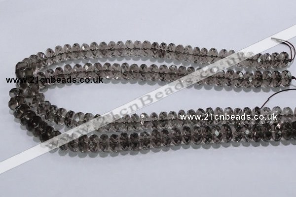 CSQ111 7*12mm faceted rondelle grade AA natural smoky quartz beads