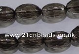 CSQ114 12*18mm faceted rice grade AA natural smoky quartz beads