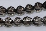 CSQ116 9*12mm twisted rice grade AA natural smoky quartz beads