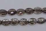 CSQ117 8*10mm facetad oval grade AA natural smoky quartz beads